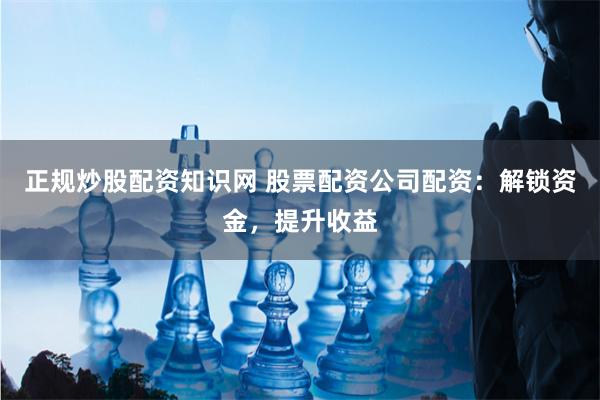 正规炒股配资知识网 股票配资公司配资：解锁资金，提升收益